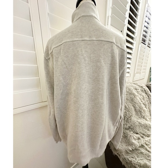 Tommy Bahama Antigua Cove Half Zip Color is Zinc Gray Heather 100% Cotton Large - Picture 6 of 11